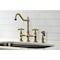 Kingston Brass KS1273AXBS Heritage Bridge Kitchen Faucet W/Brass Sprayer, Brass KS1273AXBS - alternate 7